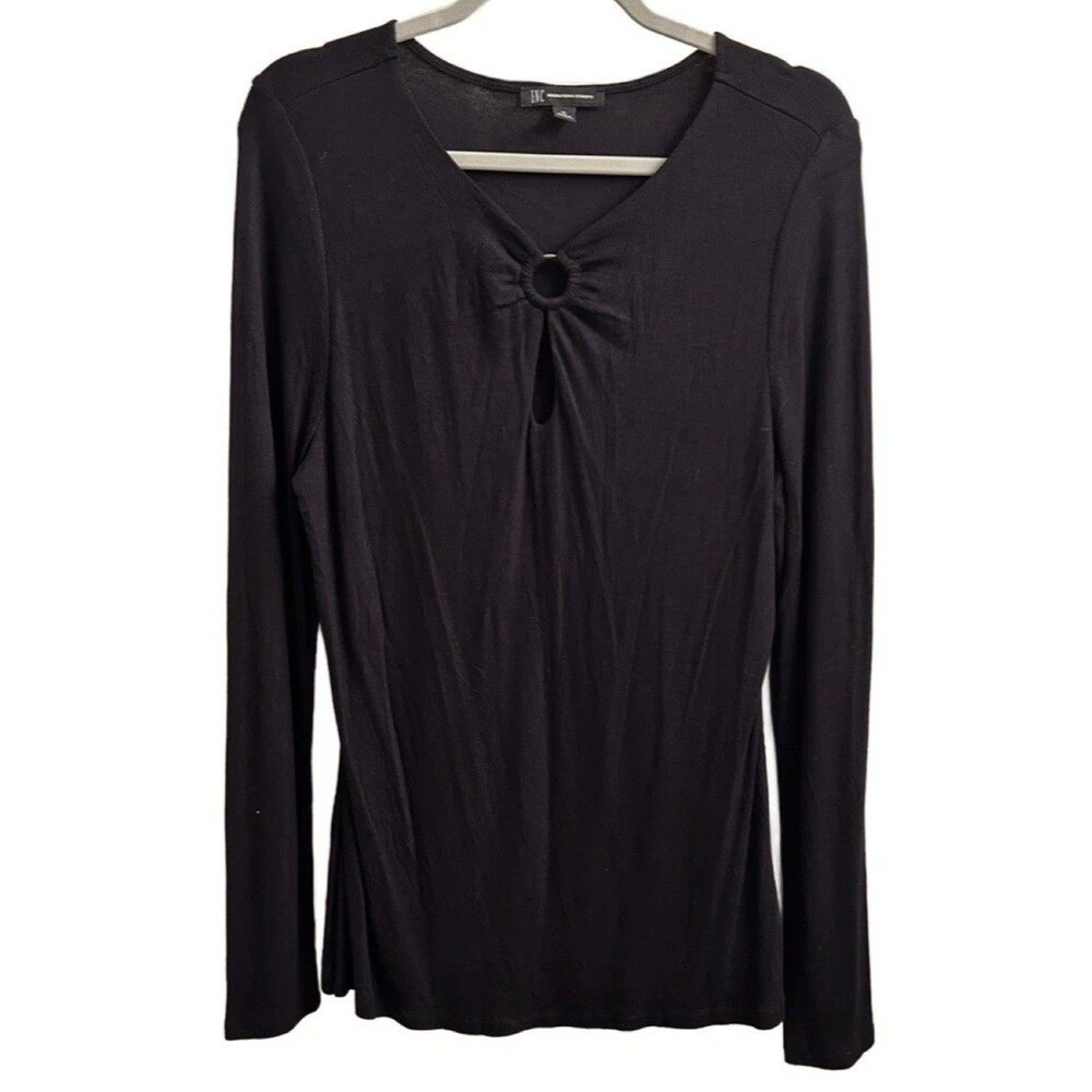 NWT INC Womens Black Top Shirt Goth Vampire International Concepts Sz XL
